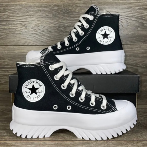 Converse Shoes - NEW Converse Chuck Taylor All Star Lugged 2.0 High Black White Women's Sneakers